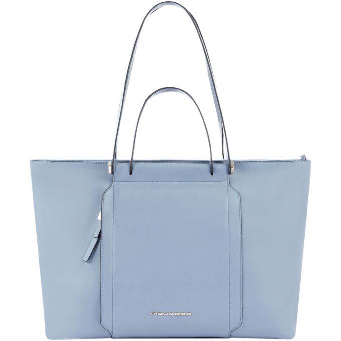 Деловая сумка женская PIQUADRO CIRCLE с отделением для ноутбука 14" голубая натуральная кожа BD3336W92/AZ3